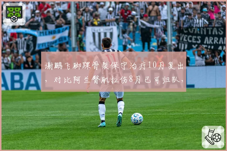 谢鹏飞脚踝骨裂保守治疗10月复出，对比阿兰臀肌拉伤8月已可归队，天津前场双枪恢复节奏分化